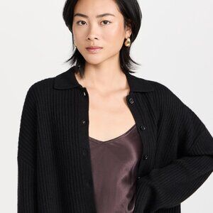 NWT Reformation  Fantino Cashmere Collared Cardigan Black Size XS